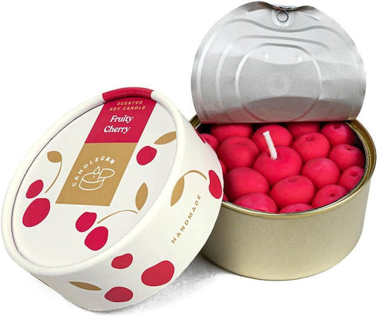 Κερί Αρωματικό Fruity Cherry 10x10x 5,5cm Candle Hand Φυτικό Κερί
