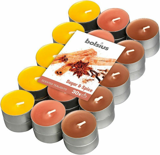 Bolsius Ρεσώ με Άρωμα Sugar & Spice (έως 4 Ώρες Καύσης) 30τμχ