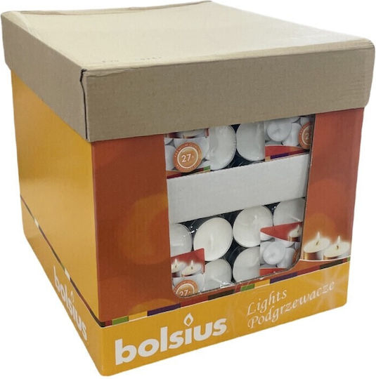 Bolsius Ρεσώ σε Λευκό Xρώμα (έως 4 Ώρες Καύσης) 27τμχ