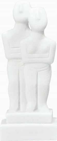 Kykladisches Eidólio Paar Statuette Alabaster Weiß 15cm