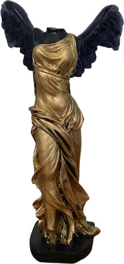 Nike of Samothrace Statue Black Gold Alabaster 27.5cm