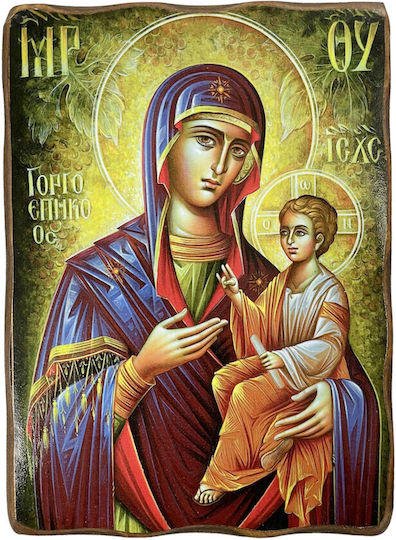 Wooden Saint Icon Holy Mary Gorgoepikoos Dimension 7x10cm