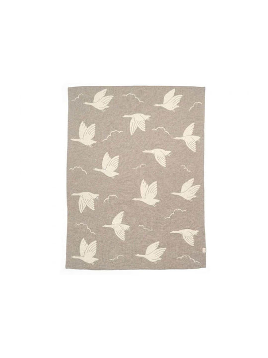 Mamas & Papas Blanket Nursery Swaddling Blankets Knitted Brown 70x90cm