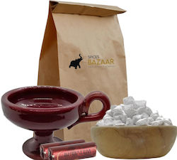 Set Clay Incense Burner Charcoal 50g Myrrh Fran...