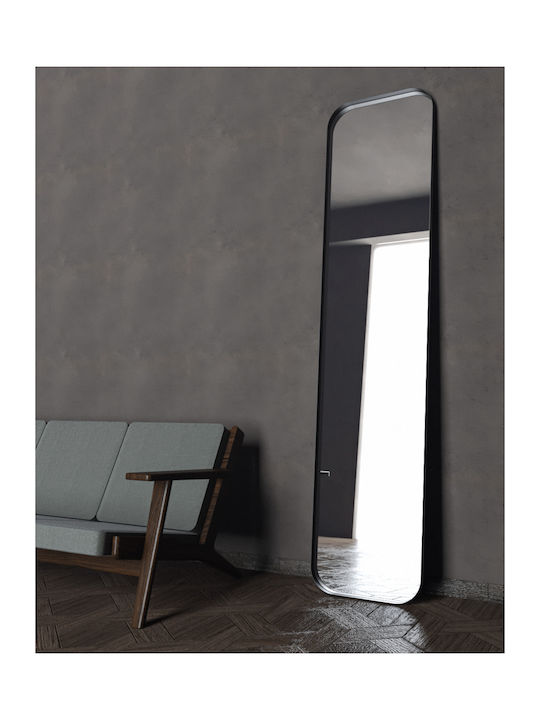 Boden- oder Standspiegel mit Weißem Metallischem Rahmen 200x45cm