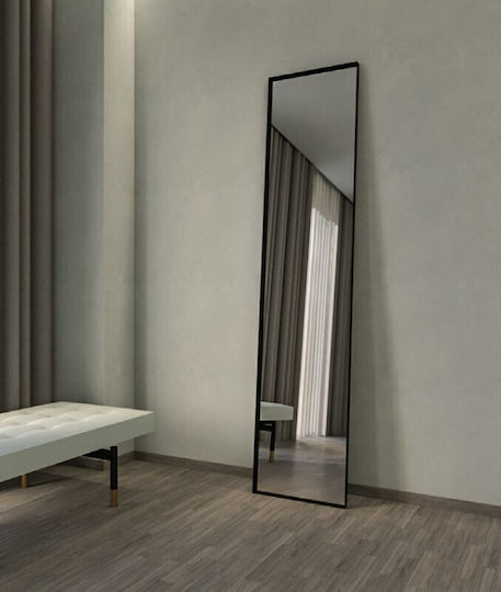 Boden- oder Standspiegel mit Schwarzem Metallischem Rahmen 200x45cm
