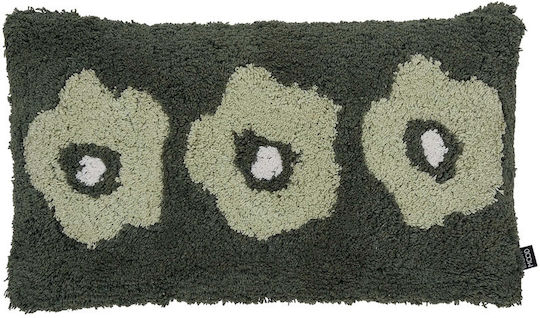 EIGHTMOOD Zierkissen Poppy Grün Weiß 100% Baumwolle H30w50cm