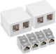 Set 2 Double Shielded Rj45 Network Sockets 2 Cat 6a Connectors Kwmobile White Plastic 50454.02.02