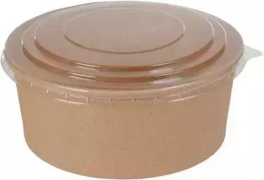 Vas De Salată Kraft 1100ml Pet Capac 50 Bucăți