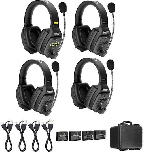 Soluție Intercom Stereo Comp Witalk Wt4d4xbat Set Pentru 4 Persoane Full-Duplex 1.9ghz Cu Două Căști Negre