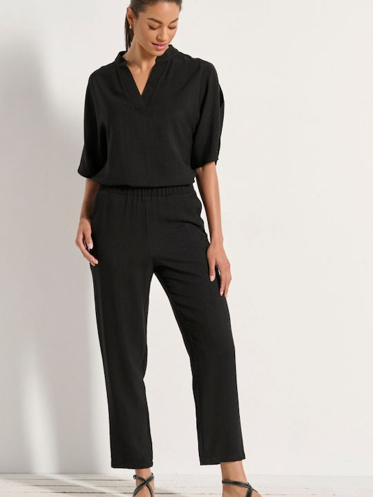 Matis Fashion Damen Bl Set mit Hoch tailliert Hose mit Gummizug Straight
