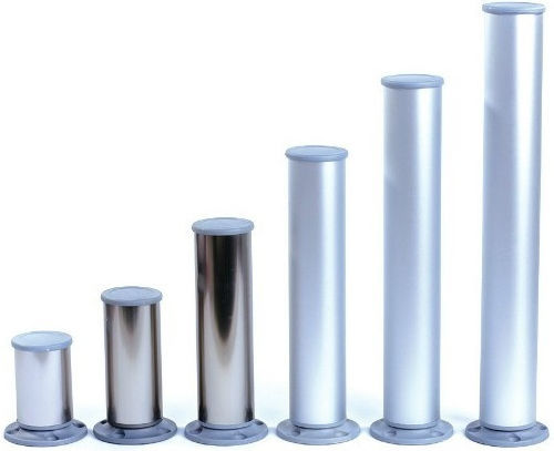 Möbelbein Rund Art.802 Φ-40mm Aluminium 242-802e000006 60mm