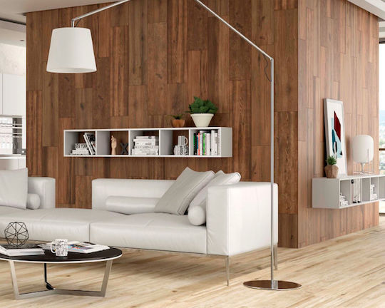 Stn Ceramica Springwood Marron Плочка Подова Гранит Тип Дърво 25x100см
