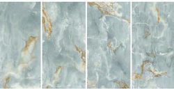 Πλακάκι Room Blu Aq6 Lp Onyx Aqua Blue Gold A' Retificatto Γυαλιστερό Μπλε 60x120 Imola Ceramica