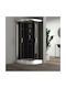 Interceramic Icsh 998 Cabinet Hidromasaj Negru U-Shaped 90x90x212cm