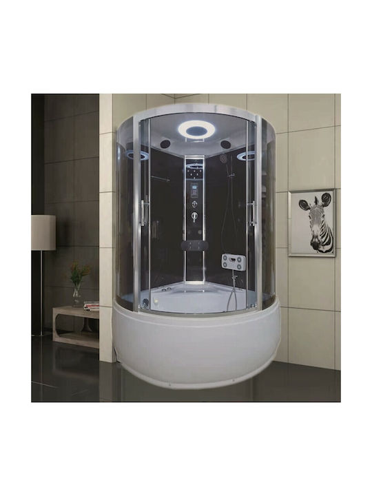 Interceramic Icsh 2213new Кабинет Хидромасаж Черна U-образна форма 135x135x215см