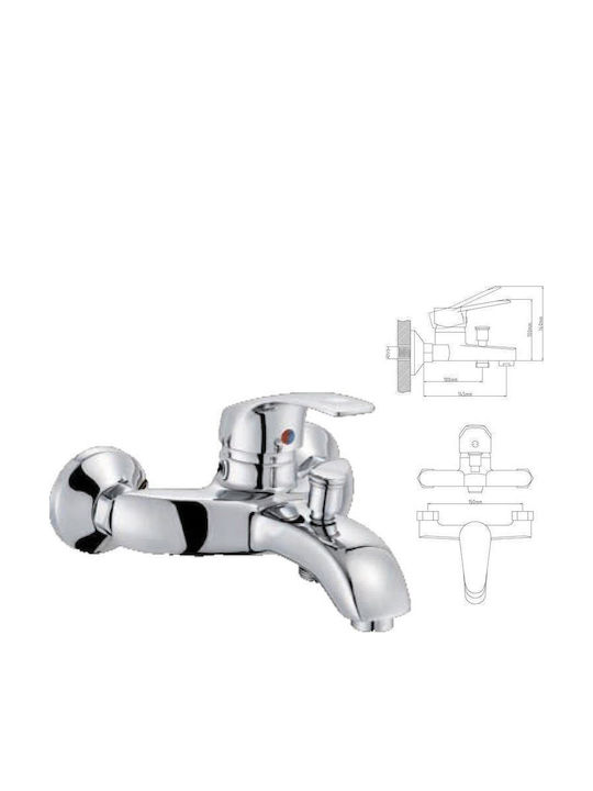 Eco Nettuno Chrom Badewannenbatterie 30-16-531 Metall Chrom