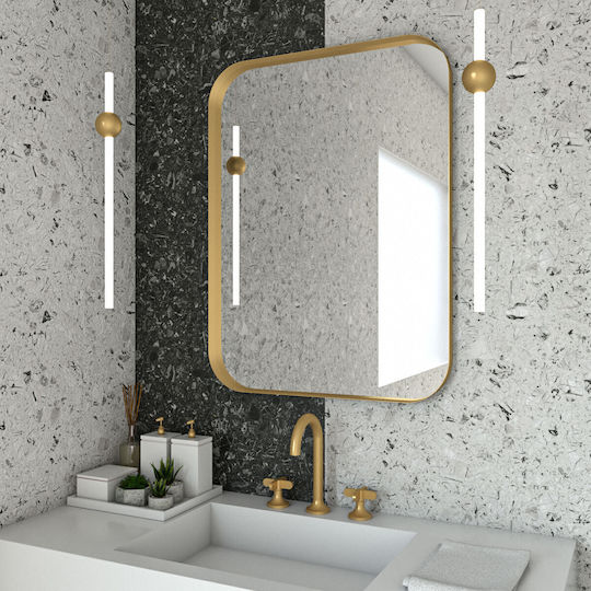 Κρεμαστός Καθρέπτης Iron Curved Angle 60x80 Εκ Ορθογώνιος Black Μαύρος