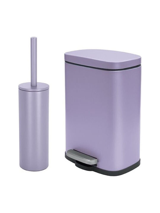 Set Pedal Bin 5 Lt & Toilet Brush Spirella Akira Lavender