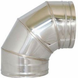 Technometal 90° Chimney Pipe Connection Corner Inox Technometal 90° Chimney Pipe Connection Corner Inox