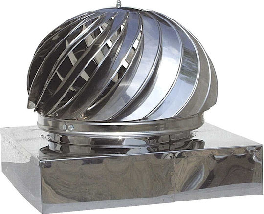Chimney Pipe Rotatable Inox Crown 30 x 30 Female Heavy Duty Type Aisi 304 Ba Non-Magnetic Airduct Hellas