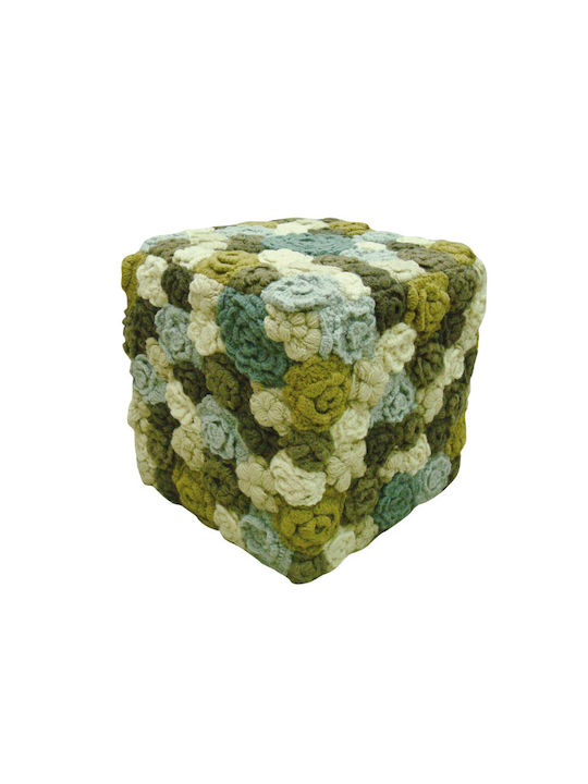 Pouf Stool Pouf Jgs S.a Ivory Blue Taupe Hk-47 Stool-038 45x45x45cm