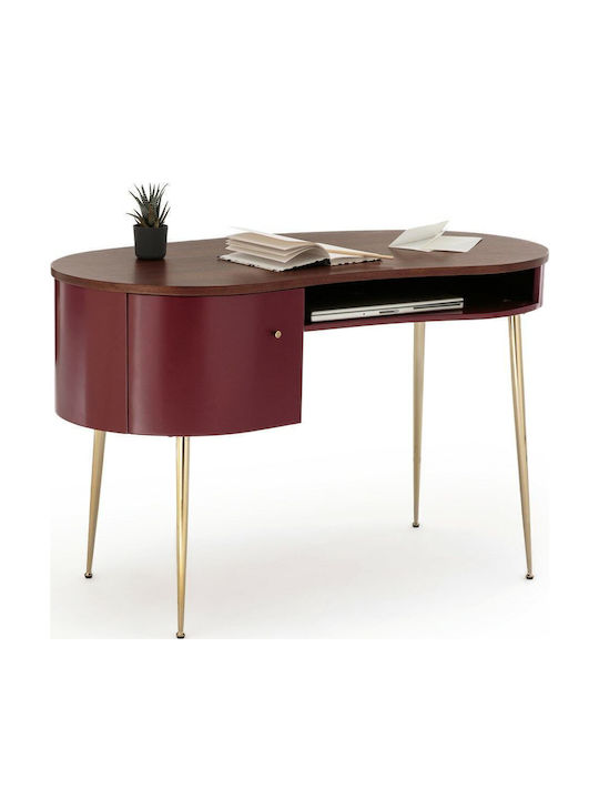 Topim Wooden Red Desk with Metal Legs 120x60x75...