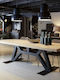 Handmade Dining Table Metal Wood H0.80 x L2.50 x W0.80 Molfs
