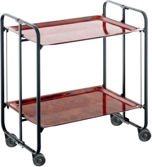 Troller Pliabil din Aluminiu Cherry Wood Cadru Negru 66x43x72cm