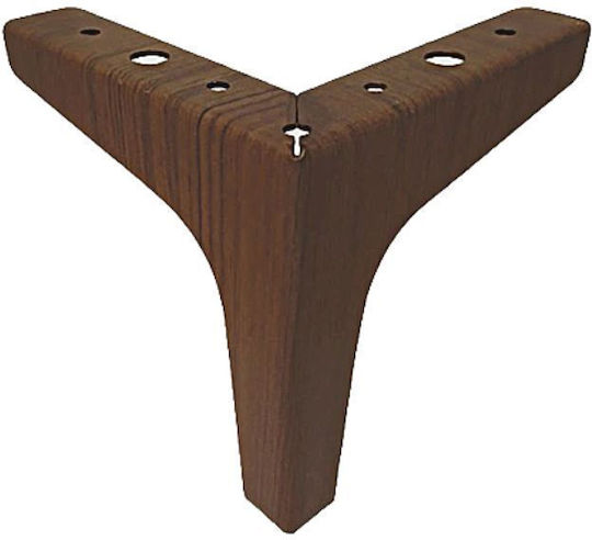 Jgs S.a 6077-001 Metallisches Möbelbein Eckig Braun Holzfarbe Höhe 13,5cm