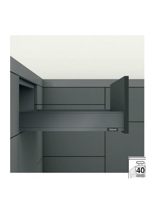 Blum Rectangular Metal Drawer Anthracite Tip On...
