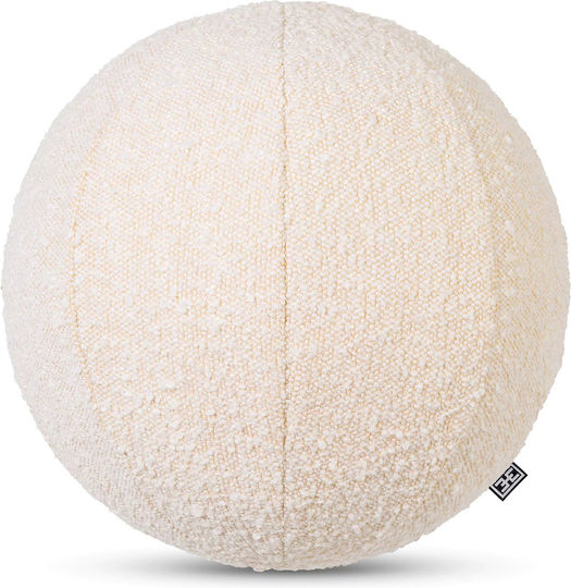 Pernă Decorativă Palla S Bouclé Bej Țesătură Ø 30 Cm Eichholtz