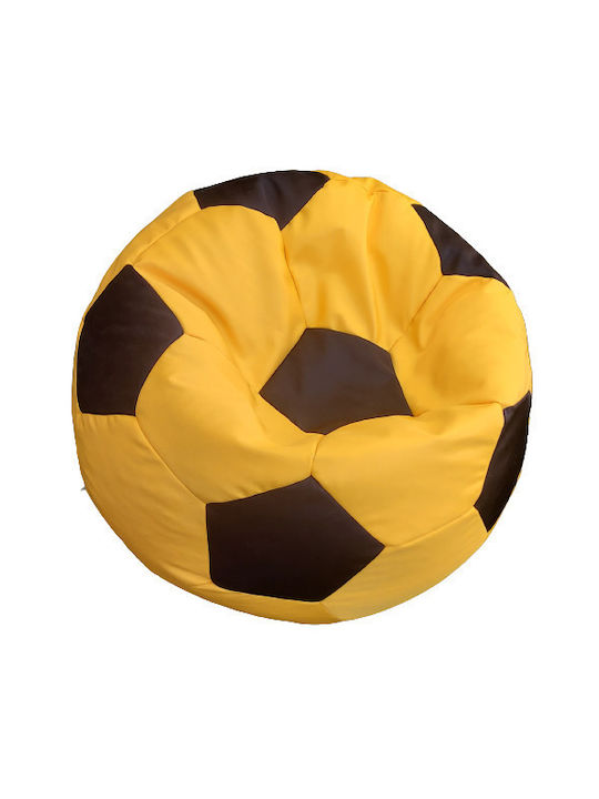 Pouf Ball Sessel 90x90x60 Gelbes Schwarzes Wass...