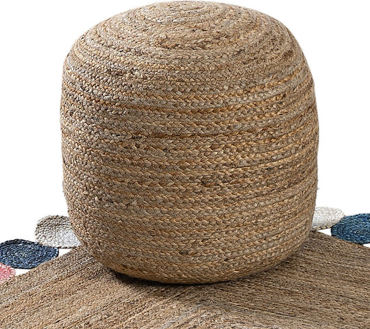 Fotoliu Puf Handmade 45x45x40 Trunk Natural Iută Naturală Kougioumtzidis Home