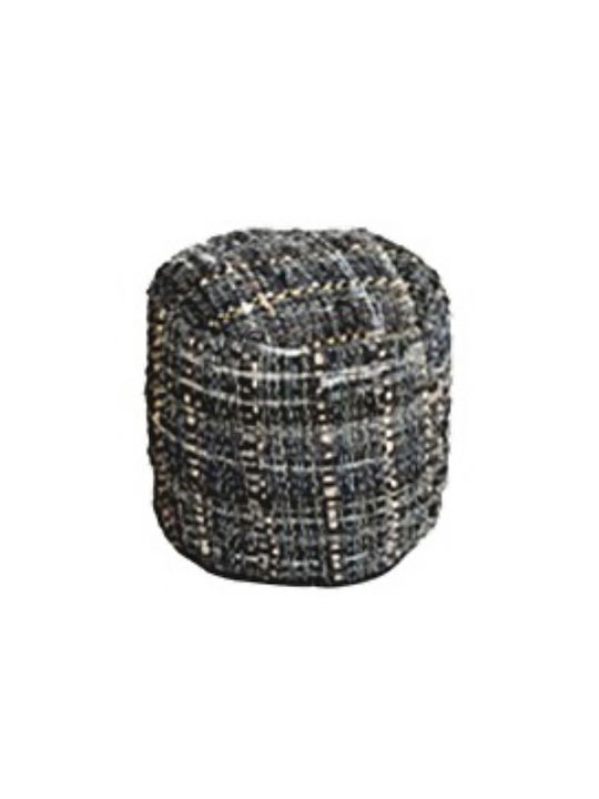 Pouf Σκαμπο Πουφ Jgs S.a Μπλε Navy Harris Round Stool-275 40xrndx40cm