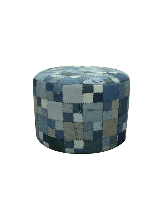 Pouf Σκαμπο Πουφ Jgs S.a Ανοιχτό Μπλε Kb-361 Round Stool Stool-032 60χ60χ40cm