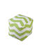 Pouf Σκαμπο Πουφ Jgs S.a Ivory Πράσινο Chevron Pouf Stool-228 40x40x40cm