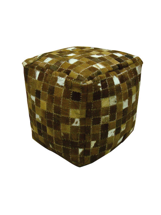 Pouf Σκαμπο Πουφ Jgs S.a Δερμάτινο Πουφ Ταν Άσπρο Mini Matador Bean Bag Stool-114 45x45x45cm