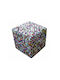 Pouf Σκαμπο Πουφ Jgs S.a Δερμάτινο Πολύχρωμο Kb-162 Stool Stool-090 45x45x45cm