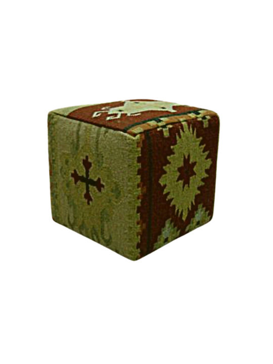 Pouf Σκαμπο Πουφ Jgs S.a Πολύχρωμο Klim Patchwork Stool-027 40x40x40cm