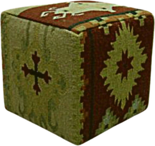Pouf Σκαμπο Πουφ Jgs S.a Πολύχρωμο Klim Patchwork Stool-027 40x40x40cm