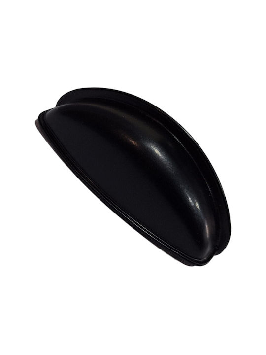 Black Italian Furniture Flush Handle Eureka 9413-064-mau Matte Finish Diameter 6.4cm