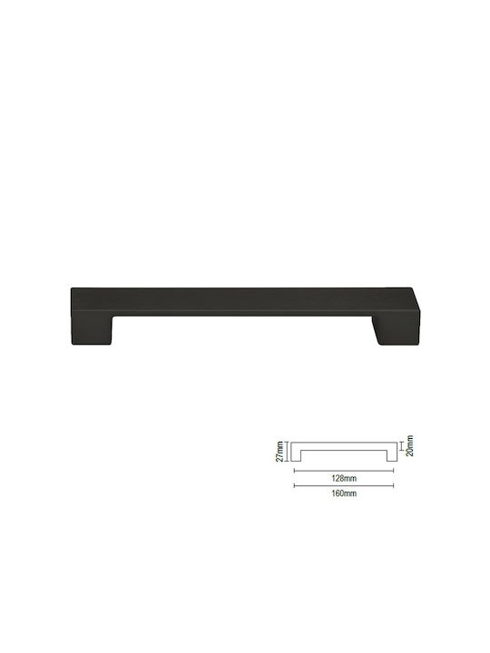 Дръжка За Мебели Viometale 65 Черна 160 Mm