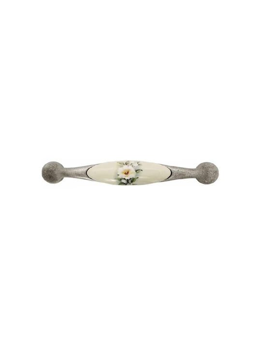 Handle Giusti Porcelain Green Flower Old Silver 233-10μ011215g