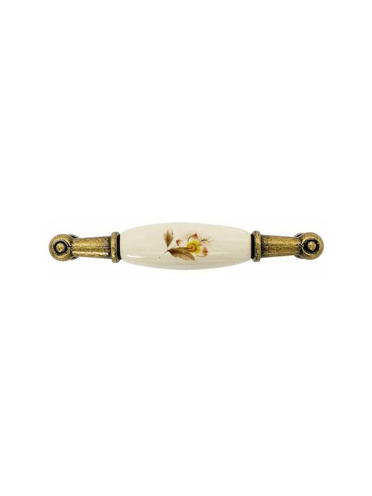 Handle Giusti Porcelain Flower Art.01m 96mm Bronze 233-01m0102d1g