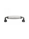 Mâner Mobilier Porțelan Alb Bază Staniu 96mm 6044