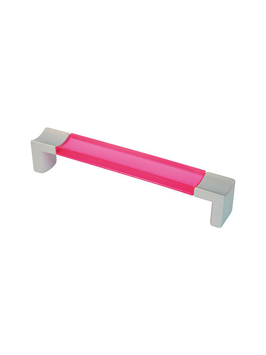Möbelgriff Marm Fuchsie Magenta Basis Nickelmatt 128mm