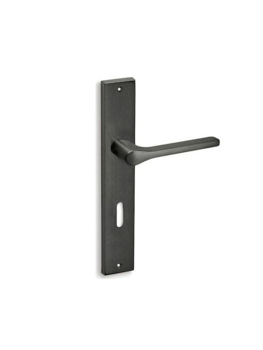 Convex 1515 Matte Graphite Security Exterior Door Lever Plate 85mm Pair