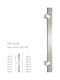Front Door Handle Inox Viometale 36 Stainless Matte Chrome Centres 46 Cm