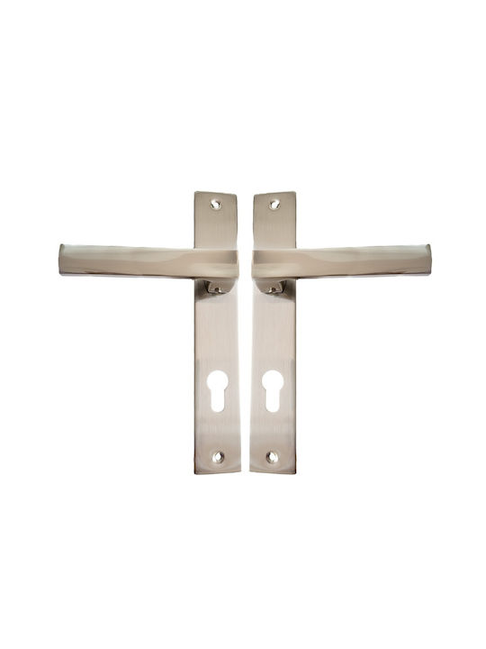 Oramis 18-006 Front Door Lever Nickel Satin Plate Pair